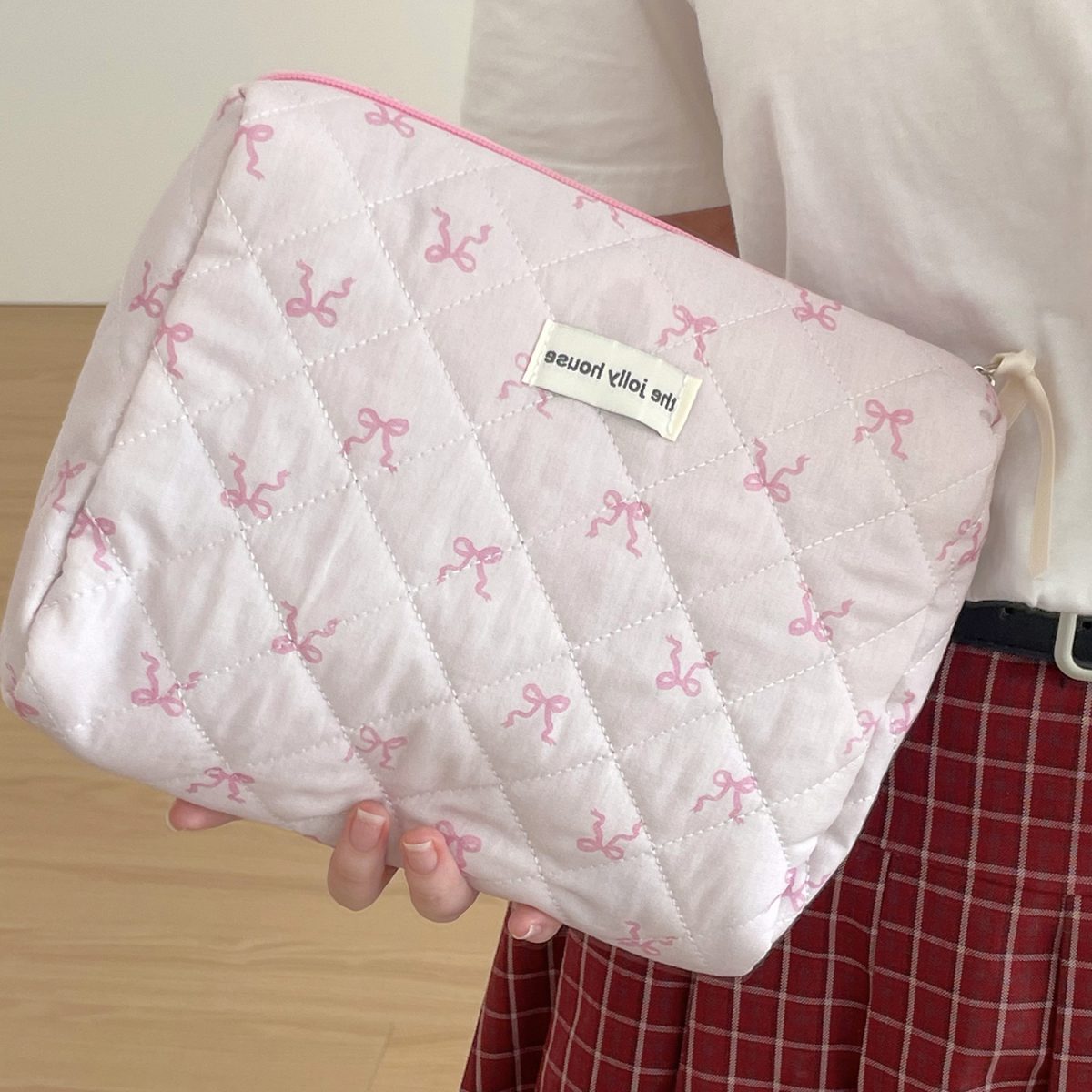 Trendy Cute Zipper Travel Cosmetic Bag With Bow-Knot Portable Cosmetic Pouch Makeup Organizer Toiletry Case For Women And Girls - Image 5