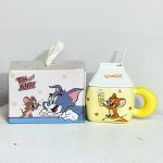 Cartoon Yogurt Mug High Appearance Level Straw Cup Dormitory High Temperature Resistance Coffee Mugs Cute Creative Ceramic Cup - Image 4