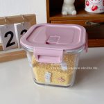 Bolimei high borosilicate glass measuring jar pot girl heart rabbit scale measuring cup baking jar tropical resistant lid - Image 3