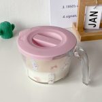 Bolimei high borosilicate glass measuring jar pot girl heart rabbit scale measuring cup baking jar tropical resistant lid - Image 2