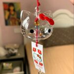 Hello Kitty Wind Chime Japanese Style Glass Garden Hanging Outdoor Decoration Pendant Wind Chime Ornament Home Decoration Gift
