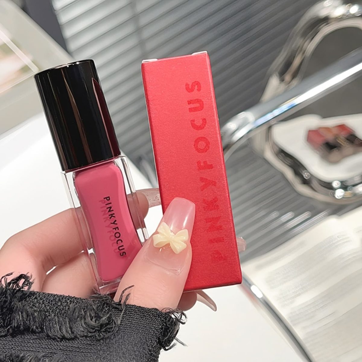Pinkyfocus crimson light lip gloss Student cheap lip lip water light nourish Korean tender girl - Image 2