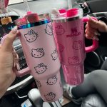 Hello Kitty co-branded large capacity stainless steel straw cup thermos cup car office fitness high value cup Drinks Coke Coffee Mug Gifts