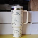 Hello Kitty co-branded large capacity stainless steel straw cup thermos cup car office fitness high value cup Drinks Coke Coffee Mug Gifts - Image 4