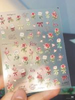 Red Note Hot Fashion Ins Retro Rose Sticker High Aesthetic Scrapbooking Sticker for Nail Phone Case DIY Hand-account - Image 3