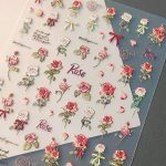 Red Note Hot Fashion Ins Retro Rose Sticker High Aesthetic Scrapbooking Sticker for Nail Phone Case DIY Hand-account