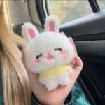 Rabbit Plush Toy Keychain Cartoon Bunny Soft Stuffed Doll Pendant Car Key Ring Backpack Bag Decor Kid Gift
