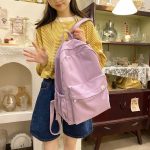 New Waterproof Nylon Women Backpack Female Travel Bag Backpacks Schoolbag for Teenage Girls Solid Color Bookbag Mochila Bookbag - Image 4