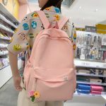 New Waterproof Nylon Women Backpack Female Travel Bag Backpacks Schoolbag for Teenage Girls Solid Color Bookbag Mochila Bookbag - Image 3