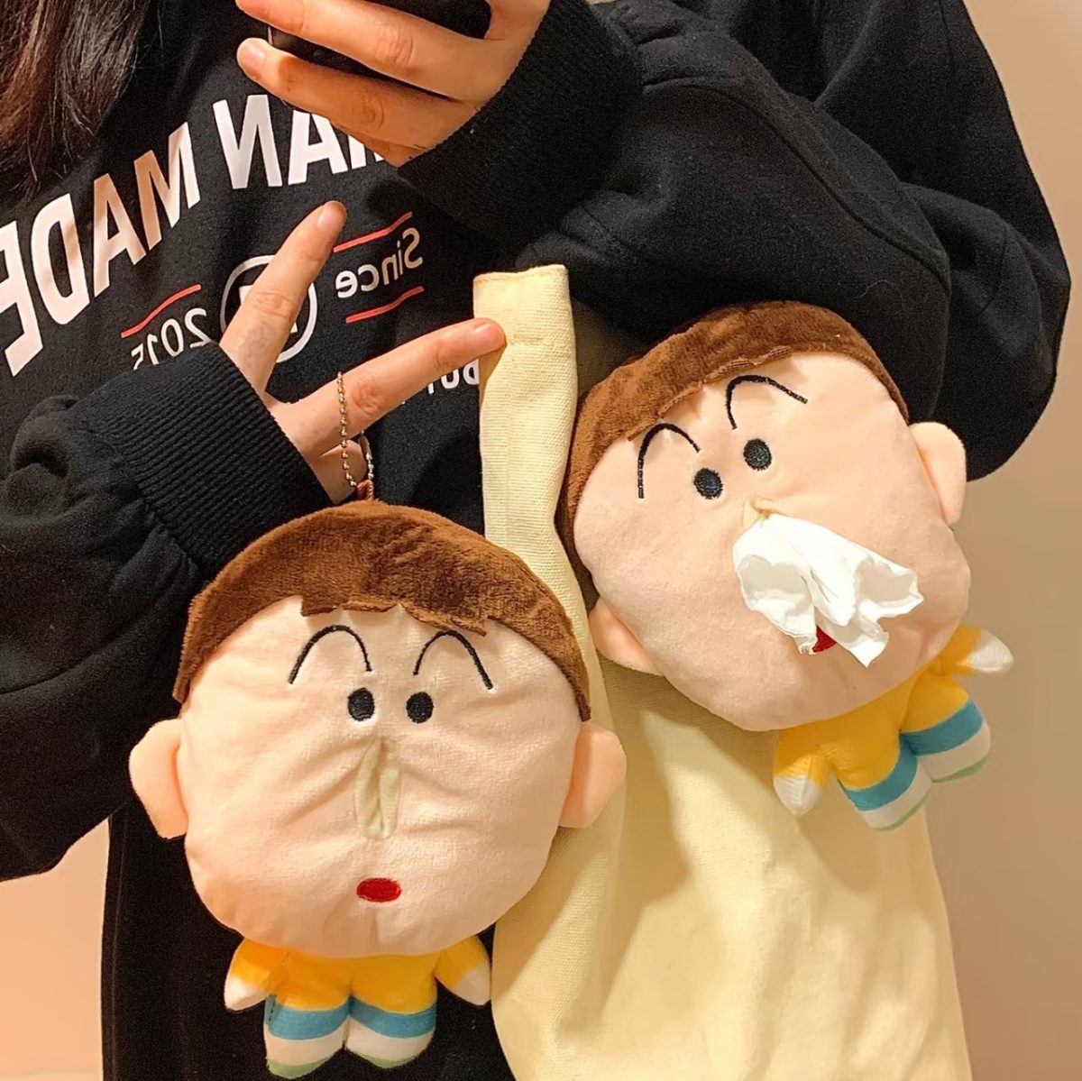 Non-Slip Cartoon Tissue Box Cover Keychain for Car Desk - Funny Kawaii Couple Love Bag Charm, Cute Home Decor Gift Accessory - Image 2