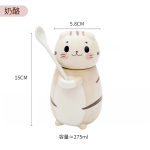 Cat Shaped cute Ceramic Coffee Mug with Spoon coffee Pots Milk Tea Cups - Image 7